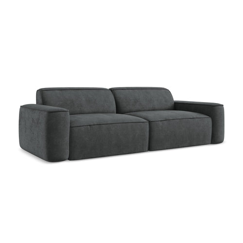LaMiaSofa 4-zits bank Melissa - chenille stof - donkergrijs - 244x102x70
