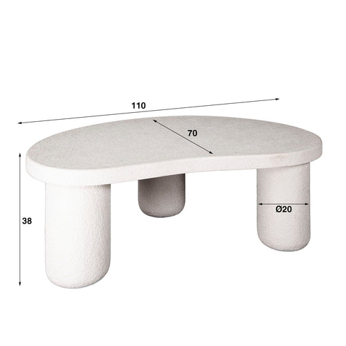 Giga Meubel Salontafel Kiezel - Wit Marmer Composiet - 110x70x40cm - vtwonen shop