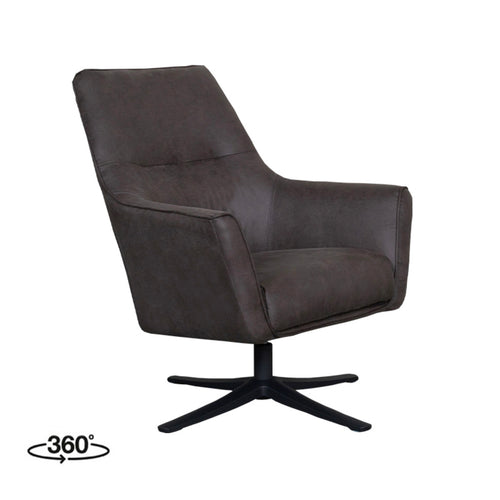 LABEL51 Fauteuil Tod - Antraciet Stof - Draaibaar - vtwonen shop