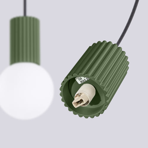 Sollux Lighting Hanglamp HALO 2L olijfgroen - 33,5x6x120cm