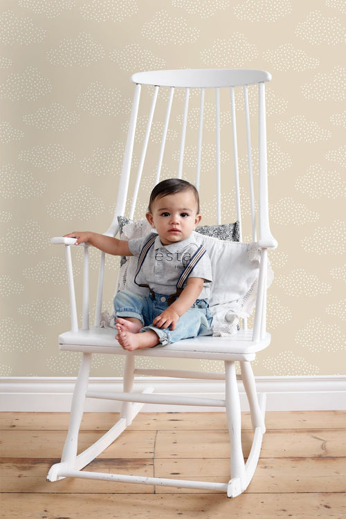 ESTAhome behang wolkjes beige - 53 cm x 10.05 m - 139515