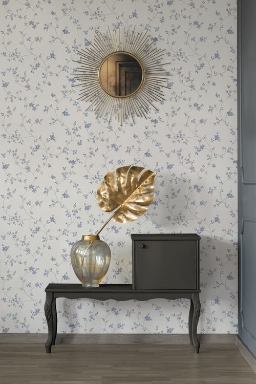Livingwalls behang bloemmotief blauw - 53 cm x 10.05 m - AS-390713 - vtwonen shop