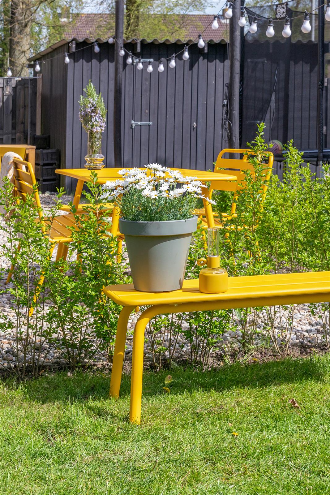 MaximaVida metalen tuinbank Max 120 cm okergeel - zonder
