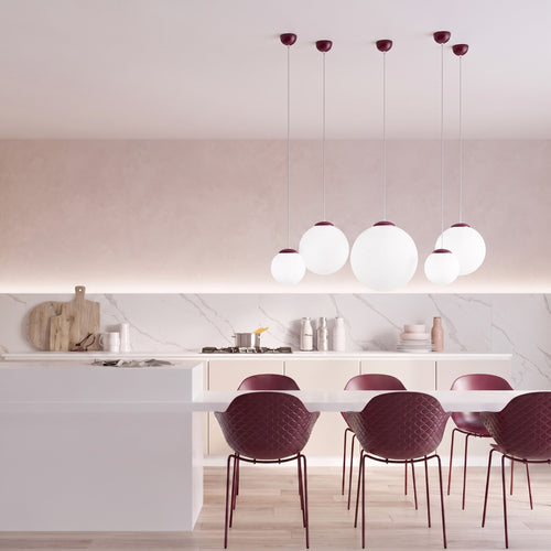 Sollux Lighting Hanglamp UGO 40 bordeaux - 40x40x130cm