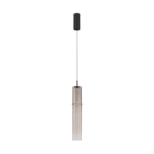 Nova Luce SANO Slanke hanglamp voor aan het plafond, matzwart, mokkabruin, LED 3W 180lm 3000K