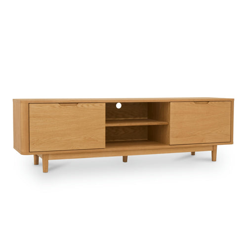 Furnhouse tv-meubel Nyborg - Natuurlijk eikenhout - MDF, Eikenfineer - 45x180x52