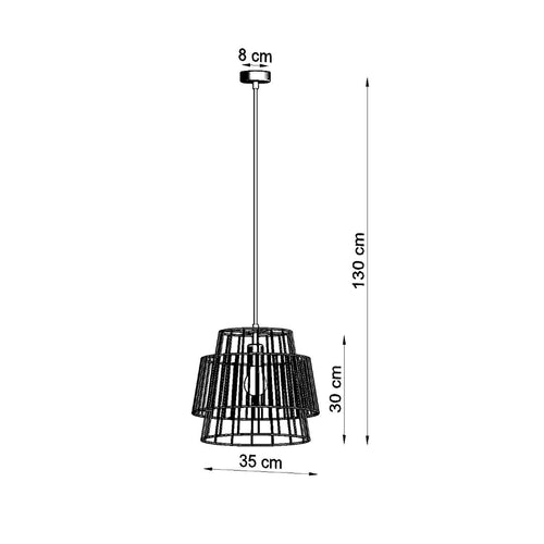 Sollux Lighting Hanglamp GATE wit - 35x35x130cm