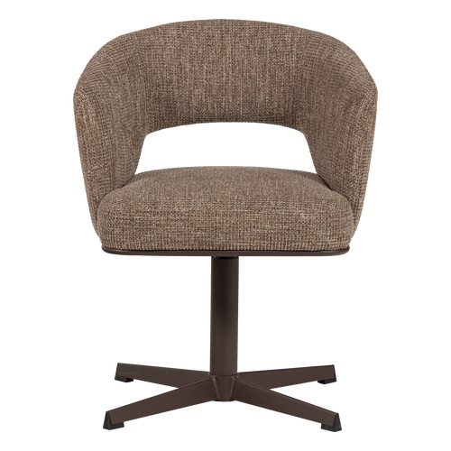 WOOOD draaibare eetkamerstoel bruin melange Libi - 79x62x59