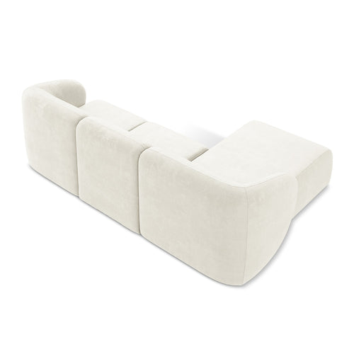 LaMiaSofa hoekbank links Cervo - chenille stof - wit - 248x166x89