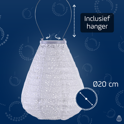 Lumiz solar lampion - paisley tulip - 20 cm - zilver