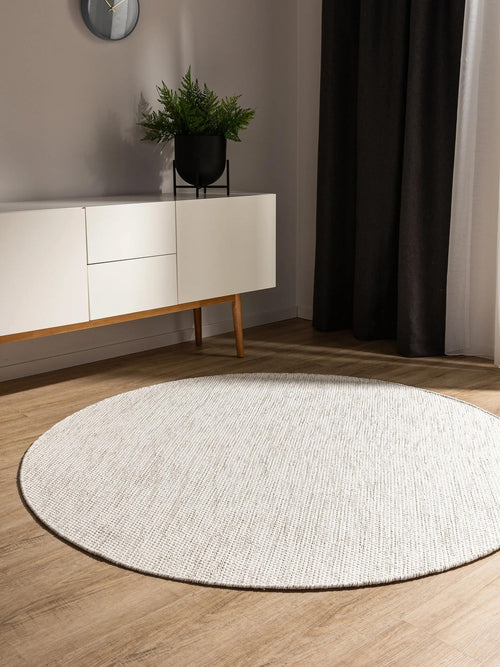 benuta katoenen vloerkleed Ron - créme - ø 240 cm