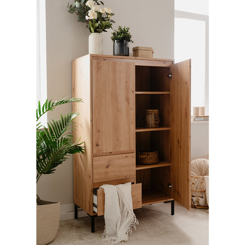 Calicosy - Hoge Buffetkast 2 Deuren Plock - 40x81x139 cm