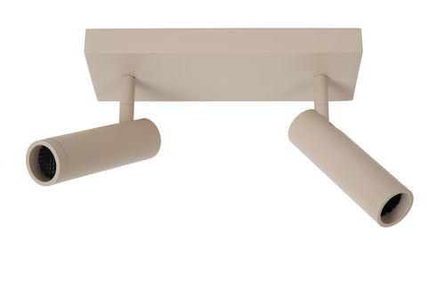 Lucide plafondspot GRADO - 2xGU10 (MR11) - Taupe - vtwonen shop