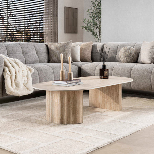Giga Living Salontafel Romano - Organisch Travertin - 135x70x40cm