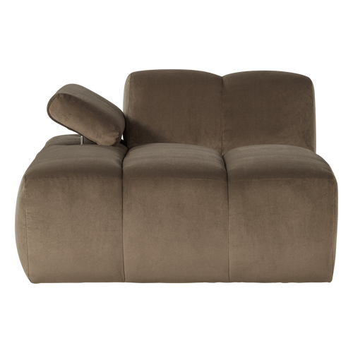 WOOOD chaise longue bank links Mojo - Velvet - Taupe - 74x124x162