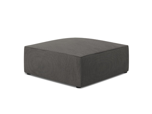 Micadoni Poef Ruby ribfluwelen, donkergrijs - 93x93x40cm