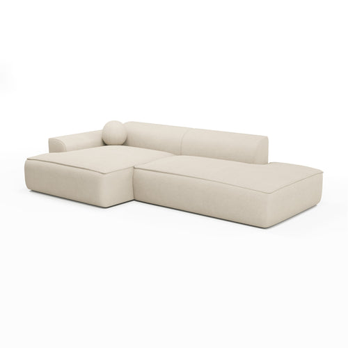 Sia Home - Hoekbanken links ANIA - Geweven stof - Crème - 260.0 CENTIMETERScm