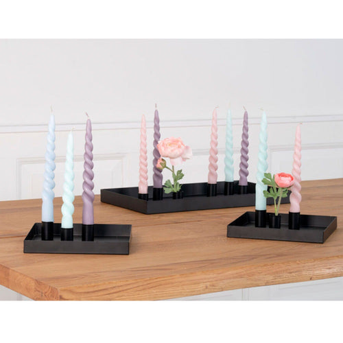 Artichok Youri metalen kaarsenhouder zwart - 12 stuks - vtwonen shop