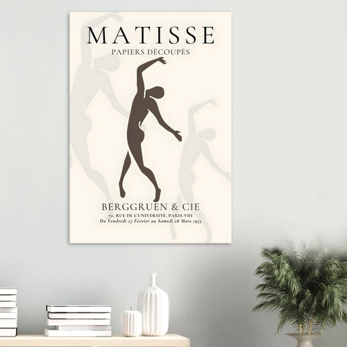 Artfulprints Poster Matisse – Dancing silhouettes   - 50x70 cm - Grijs