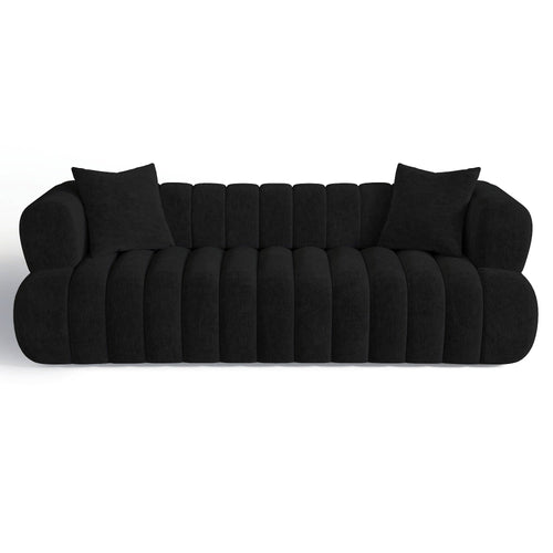 Sia Home - Rechte bank ROSS - Fluweel - Zwart - 225cm