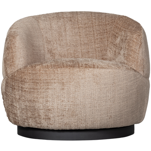 BePureHome draaibare fauteuil Woolly- Chenille - Zand - 71x84x88 - vtwonen shop