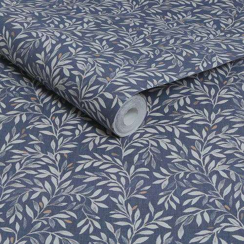 Next vliesbehang Ditsy Leaf blauw 10mx52cm