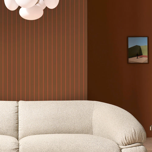 MADE Vliesbehang - Kyria Caramel & Red Stripe