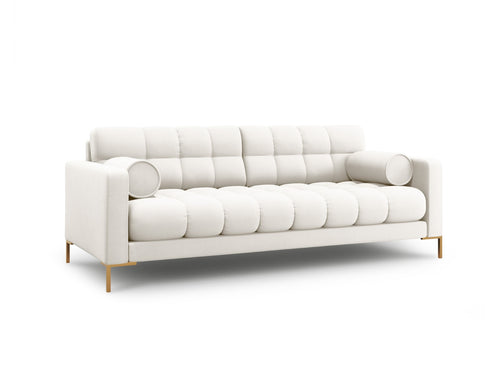 Cosmopolitan Design Bank Bali 4-zits, structurele stof, lichtbeige - 96x217x75cm