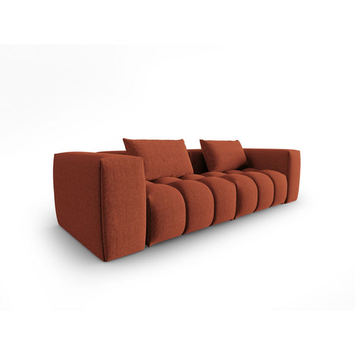 Cosmopolitan Design - Modulaire bank Verona 3-zits, structurele stof koraal - 85x230x70cm