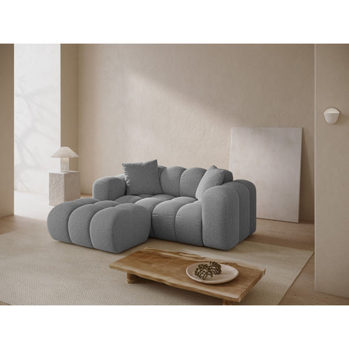 Cosmopolitan Design - Linker hoekbank Treno 2-zits, chenille lichtgrijs - 164x180x70cm