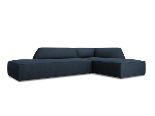 Micadoni - Rechter hoekbank "Ruby" 4 zitplaatsen, structurele stof, marineblauw - 180x273x69cm