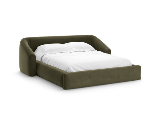 Cosmopolitan Design Opbergbed met hoofdeinde Campi 200x180cm flueel groente - 230x248x80cm