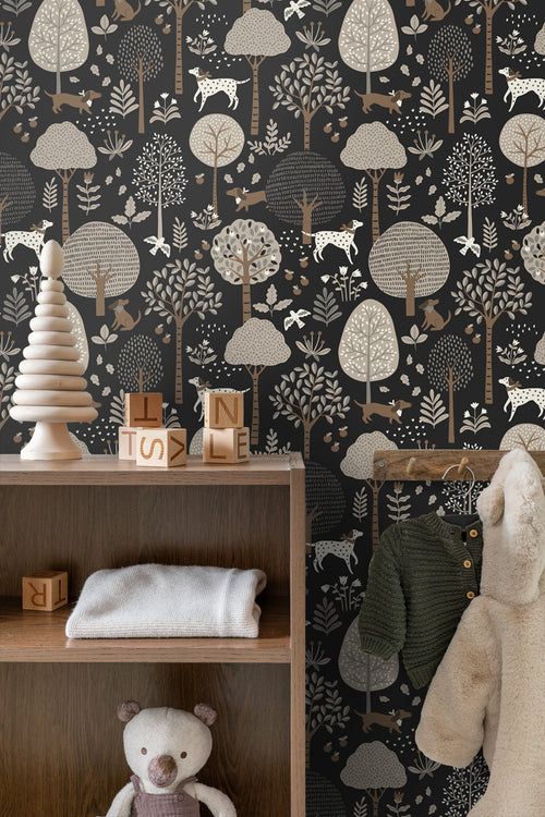 ESTAhome behang honden zwart - 50 x 900 cm - 139714 - vtwonen shop