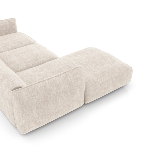 Sia Home - Hoekbanken links LIVIA - Fluweel weefsel - Crème - 272cm - vtwonen shop