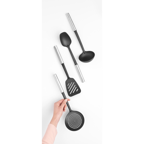 Brabantia Profile Kookgerei-set, 4-delig, soeplepel, opscheplepel, bakspaan, schuimspaan, met anti-aanbaklaag - Matt Steel