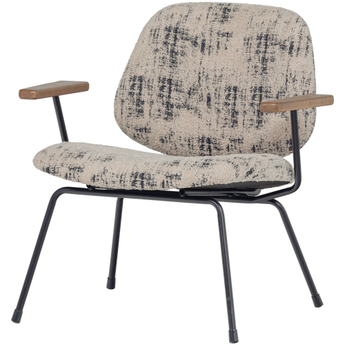 WOOOD fauteuil Aure - Chenille stof - Beige/Zwart - 69x69x64 - vtwonen shop