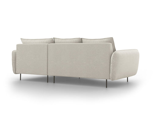 Cosmopolitan Design rechter hoekbank Vienna 5-zits, structurele stof, lichtbeige - 170x255x95cm