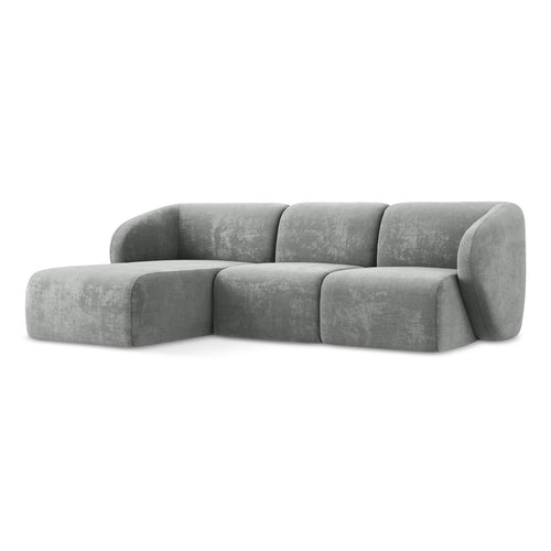 LaMiaSofa hoekbank links Cervo - chenille stof - grijs - 248x166x95