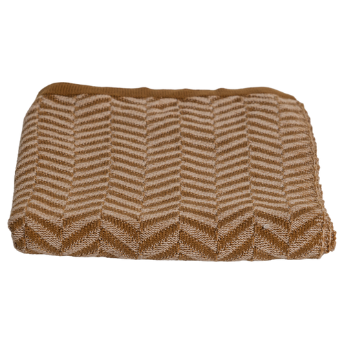 WOOOD plaid 130x170 cm Suna - Katoen - Honinggeel/Ecru