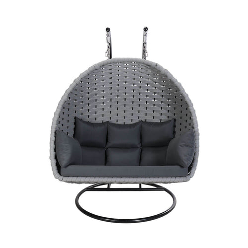 HOME DELUXE Hangstoel van touwwerk CADEIRA lichtgrijs - 2-zits