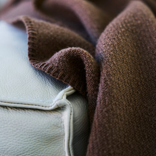 Klippan 100% wollen deken - Boucle -mocca - bruin-  140x200cm - vtwonen shop