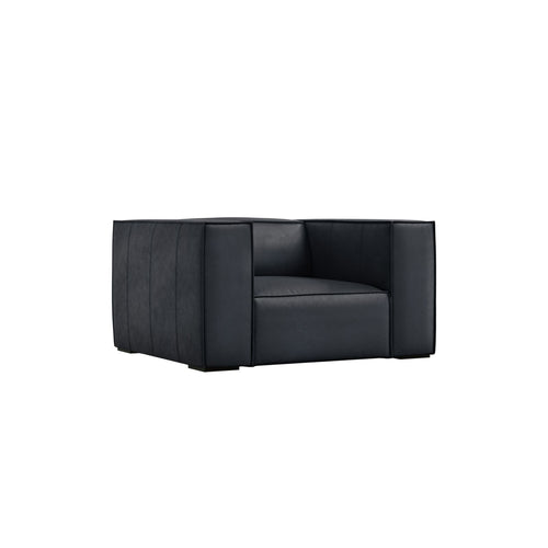 Cosmopolitan Design - Fauteuil Turin echt leer blauw - 95x113x68cm