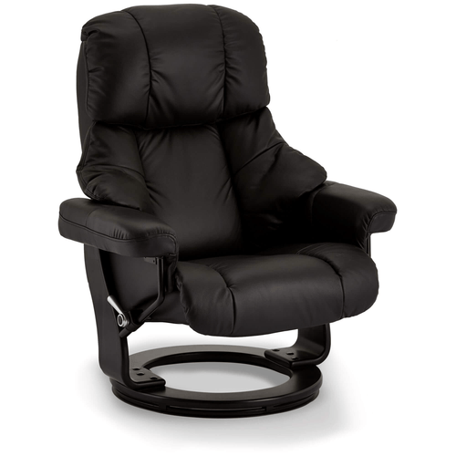 Furnhouse relaxfauteuil met voetsteun Crown - Zwart - Draaibaar - 88x83x107