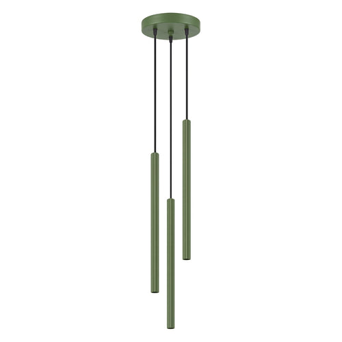 Sollux Lighting Hanglamp ARCHE 3P olijfgroen - 20x20x120cm