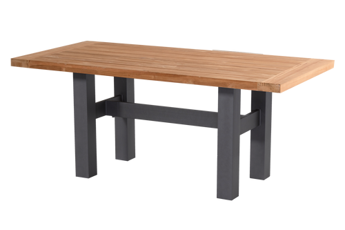 Hartman Tuintafel Sophie Yasmani - Naturel/Donkergrijs Teakhout - 180x95x76cm