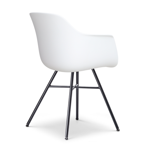 Nolon Noa-Liz eetkamerstoel wit met warm oker zitkussen - zwart onderstel