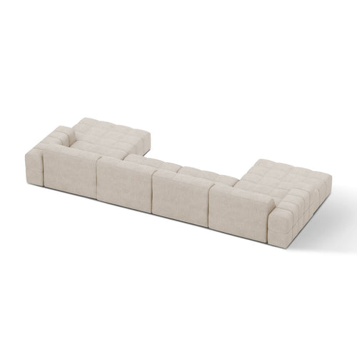 Cosmopolitan Design - Panoramische bank Chicago 6-zits, chenille lichtbeige - 167x375x78cm