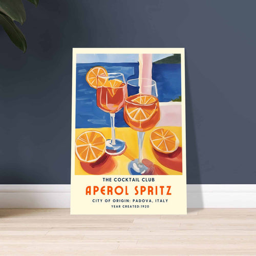 Artfulprints Poster Aperol Spritz - The cocktail club I   - 50x70 cm - Meerkleurig