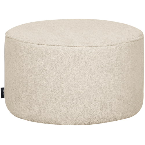 WOOOD poef laag Sara - Bouclé - Creme - 36xØ60cm - vtwonen shop