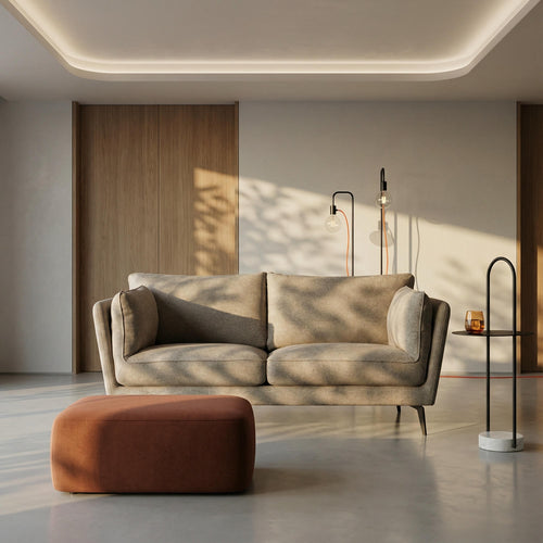 Furnhouse 2-zitsbank Bari - Taupe - Stof - 92x182x84